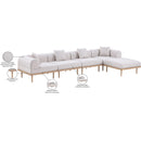 Meridian Laguna 142" Beige Resilient Water Resistant Fabric Upholstered 5 pc Outdoor Patio Modular Sectional IMAGE 6