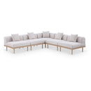  Meridian Laguna 106.5" Beige Resilient Water Resistant Fabric Upholstered 5 pc Outdoor Patio Modular Sectional IMAGE 1