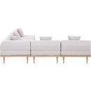  Meridian Laguna 106.5" Beige Resilient Water Resistant Fabric Upholstered 5 pc Outdoor Patio Modular Sectional IMAGE 4
