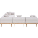  Meridian Laguna 106.5" Beige Resilient Water Resistant Fabric Upholstered 5 pc Outdoor Patio Modular Sectional IMAGE 4