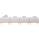  Meridian Laguna 142" Beige Resilient Water Resistant Fabric Upholstered 5 pc Outdoor Patio Modular Sectional IMAGE 4