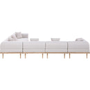  Meridian Laguna 142" Beige Resilient Water Resistant Fabric Upholstered 6 pc Outdoor Patio Modular Sectional IMAGE 4