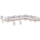  Meridian Laguna 142" Beige Resilient Water Resistant Fabric Upholstered 6 pc Outdoor Patio Modular Sectional IMAGE 6