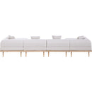  Meridian Laguna 142" Beige Resilient Water Resistant Fabric Upholstered 6 pc Outdoor Patio Modular Sectional IMAGE 4