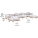  Meridian Laguna 142" Beige Resilient Water Resistant Fabric Upholstered 6 pc Outdoor Patio Modular Sectional IMAGE 6