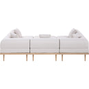  Meridian Laguna 106.5" Beige Resilient Water Resistant Fabric Upholstered 6 pc Outdoor Patio Modular Sectional IMAGE 4