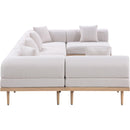  Meridian Laguna 142" Beige Resilient Water Resistant Fabric Upholstered 6 pc Outdoor Patio Modular Sectional IMAGE 3