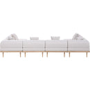  Meridian Laguna 142" Beige Resilient Water Resistant Fabric Upholstered 6 pc Outdoor Patio Modular Sectional IMAGE 4