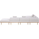  Meridian Laguna 142" Beige Resilient Water Resistant Fabric Upholstered 6 pc Outdoor Patio Modular Sectional IMAGE 4