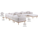  Meridian Laguna 142" Beige Resilient Water Resistant Fabric Upholstered 7 pc Outdoor Patio Modular Sectional IMAGE 6