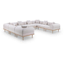  Meridian Laguna 142" Beige Resilient Water Resistant Fabric Upholstered 8 pc Outdoor Patio Modular Sectional IMAGE 1