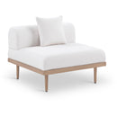  Meridian Laguna Cream Resilient Water Resistant Fabric Upholstered Outdoor Patio Modular Armless Chair IMAGE 1