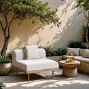  Meridian Laguna Cream Resilient Water Resistant Fabric Upholstered Outdoor Patio Modular Armless Chair IMAGE 2