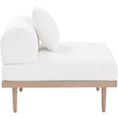  Meridian Laguna Cream Resilient Water Resistant Fabric Upholstered Outdoor Patio Modular Armless Chair IMAGE 3