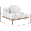  Meridian Laguna Cream Resilient Water Resistant Fabric Upholstered Outdoor Patio Modular Armless Chair IMAGE 5