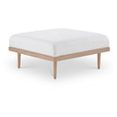  Meridian Laguna Cream Resilient Water Resistant Fabric Upholstered Outdoor Patio Ottoman IMAGE 1