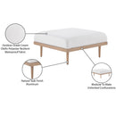  Meridian Laguna Cream Resilient Water Resistant Fabric Upholstered Outdoor Patio Ottoman IMAGE 4