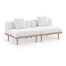  Meridian Laguna 71" Cream Resilient Water Resistant Fabric Upholstered 2 pc Outdoor Patio Modular Loveseat IMAGE 1