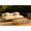  Meridian Laguna 71" Cream Resilient Water Resistant Fabric Upholstered 2 pc Outdoor Patio Modular Loveseat IMAGE 2