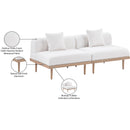 Meridian Laguna 71" Cream Resilient Water Resistant Fabric Upholstered 2 pc Outdoor Patio Modular Loveseat IMAGE 5