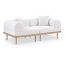  Meridian Laguna 71" Cream Resilient Water Resistant Fabric Upholstered 2 pc Outdoor Patio Modular Loveseat IMAGE 1