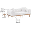  Meridian Laguna 71" Cream Resilient Water Resistant Fabric Upholstered 2 pc Outdoor Patio Modular Loveseat IMAGE 6
