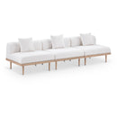  Meridian Laguna 106.5" Cream Resilient Water Resistant Fabric Upholstered 3 pc Outdoor Patio Modular Sofa IMAGE 1