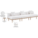  Meridian Laguna 106.5" Cream Resilient Water Resistant Fabric Upholstered 3 pc Outdoor Patio Modular Sofa IMAGE 5