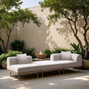  Meridian Laguna 106.5" Cream Resilient Water Resistant Fabric Upholstered 3 pc Outdoor Patio Modular Sofa IMAGE 2