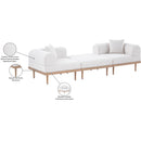  Meridian Laguna 106.5" Cream Resilient Water Resistant Fabric Upholstered 3 pc Outdoor Patio Modular Sofa IMAGE 6