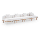  Meridian Laguna 142" Cream Resilient Water Resistant Fabric Upholstered 4 pc Outdoor Patio Modular Sofa IMAGE 1