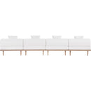  Meridian Laguna 142" Cream Resilient Water Resistant Fabric Upholstered 4 pc Outdoor Patio Modular Sofa IMAGE 4