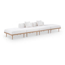  Meridian Laguna 142" Cream Resilient Water Resistant Fabric Upholstered 4 pc Outdoor Patio Modular Sofa IMAGE 1