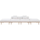  Meridian Laguna 142" Cream Resilient Water Resistant Fabric Upholstered 4 pc Outdoor Patio Modular Sofa IMAGE 4