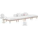  Meridian Laguna 142" Cream Resilient Water Resistant Fabric Upholstered 4 pc Outdoor Patio Modular Sofa IMAGE 6