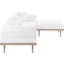  Meridian Laguna 106.5" Cream Resilient Water Resistant Fabric Upholstered 4 pc Outdoor Patio Modular Sectional IMAGE 3