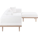  Meridian Laguna 106.5" Cream Resilient Water Resistant Fabric Upholstered 4 pc Outdoor Patio Modular Sectional IMAGE 3