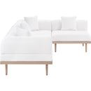  Meridian Laguna 106.5" Cream Resilient Water Resistant Fabric Upholstered 4 pc Outdoor Patio Modular Sectional IMAGE 3