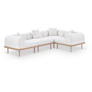  Meridian Laguna 106.5" Cream Resilient Water Resistant Fabric Upholstered 4 pc Outdoor Patio Modular Sectional IMAGE 1