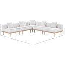  Meridian Laguna 106.5" Cream Resilient Water Resistant Fabric Upholstered 5 pc Outdoor Patio Modular Sectional IMAGE 5