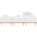  Meridian Laguna 106.5" Cream Resilient Water Resistant Fabric Upholstered 5 pc Outdoor Patio Modular Sectional IMAGE 4