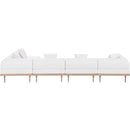  Meridian Laguna 142" Cream Resilient Water Resistant Fabric Upholstered 5 pc Outdoor Patio Modular Sectional IMAGE 4