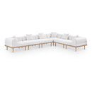  Meridian Laguna 142" Cream Resilient Water Resistant Fabric Upholstered 6 pc Outdoor Patio Modular Sectional IMAGE 1