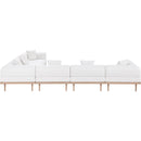  Meridian Laguna 142" Cream Resilient Water Resistant Fabric Upholstered 6 pc Outdoor Patio Modular Sectional IMAGE 4