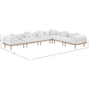  Meridian Laguna 142" Cream Resilient Water Resistant Fabric Upholstered 6 pc Outdoor Patio Modular Sectional IMAGE 5
