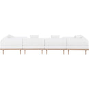  Meridian Laguna 142" Cream Resilient Water Resistant Fabric Upholstered 6 pc Outdoor Patio Modular Sectional IMAGE 4