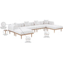  Meridian Laguna 142" Cream Resilient Water Resistant Fabric Upholstered 6 pc Outdoor Patio Modular Sectional IMAGE 6