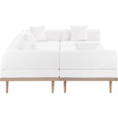  Meridian Laguna 106.5" Cream Resilient Water Resistant Fabric Upholstered 6 pc Outdoor Patio Modular Sectional IMAGE 3