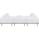  Meridian Laguna 106.5" Cream Resilient Water Resistant Fabric Upholstered 6 pc Outdoor Patio Modular Sectional IMAGE 4
