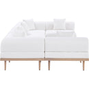  Meridian Laguna 142" Cream Resilient Water Resistant Fabric Upholstered 6 pc Outdoor Patio Modular Sectional IMAGE 3